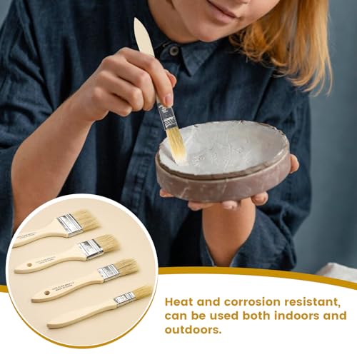 32 Stück Pinselset Malerbedarf Streichen, 2, 1.5, 1 und 0.5 Zoll Malerpinsel Set, Hölzerne Flachpinsel Set Professionelle Lackpinsel Für Lacke zum Malen von Wand, Decke, Möbel