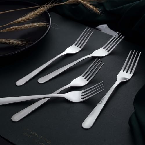 image for Unokit 24-Piece Stainless Steel Dinner Forks Silverware - 7.1 Inch Sil