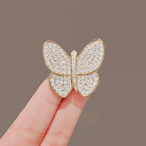 Image of GBAHFY Butterfly Pearl Brooch Gold Elegant Bridal Vintage Style Pins Wedding Banquet Anniversary Brooch for Women