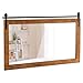 LIFEZEAL Specchio da Parete Rettangolare, 100x66cm, Cornice in Legno Massello, Antisplosione, Alta Definizione, Decorativo, Ingresso, Salotto, Camera da Letto, Bagno, Appendere a Muro (marrone) immagine
