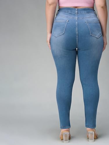 Image of Miss Chase A+ Women's Bootcut High Rise Regular Length Stretchable Denim Jeans