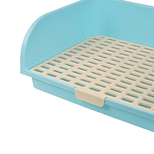 Cage propre : bac à litière d'angle bleu pour éviter les projections - 3