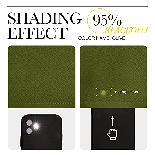 NICETOWN Blackout Curtain Blind Window Panel - (Olive Green Color) Home Decor Window Treatment Drape Modern Design Drapery for Patio Door Room, 52Wx84L,1 Panel