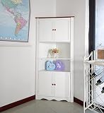 Homecharm-Intl 77 Ancho x 40 Profundidad x 162 Altura CM Armario De Esquina De Madera,Blanco,HC-003A