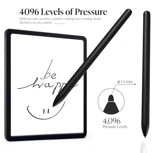 Image of AutoStory Replacement Stylus Pen for Galaxy Tab S7 /S7+ /S7 FE /S8 /S8+ /S8 Ultra /S9 /S9+ /S9 Ultra - 4096 Pressure Levels, Includes 5 Extra Nibs (Black) (Without Bluetooth)