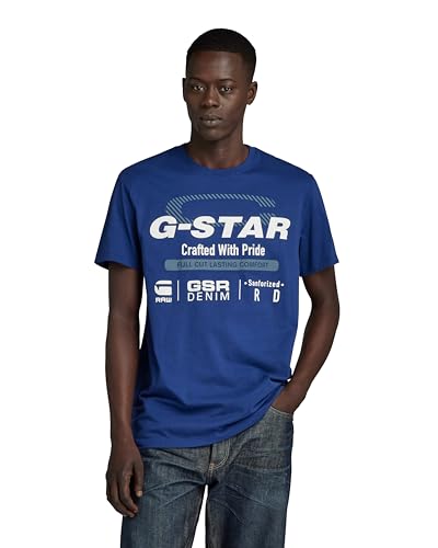 G-STAR Raw Men's Premium Graphic T-Shirt,Ballpen Blue,Medium