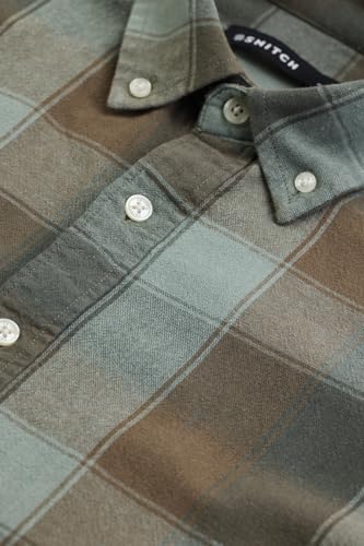 Image of SNITCH Men's Shirts | Regular Fit Checkered Shirt | 100% Cotton, Button-Down Collar, Machine Washable, Casual & Formal Wear