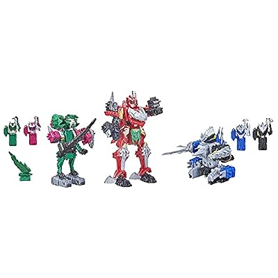 Power Rangers Dino Fury Megazord Mega Pack 5-Pack Zord Action Figure Toys for Kids Ages 4 and Up