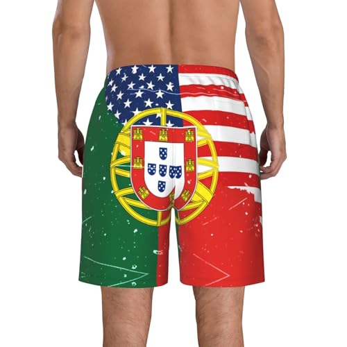 America and Vintage Portuguese Flag Mens Beach Short Quick Dry Board Shorts Swim Shorts Bathing Suit4