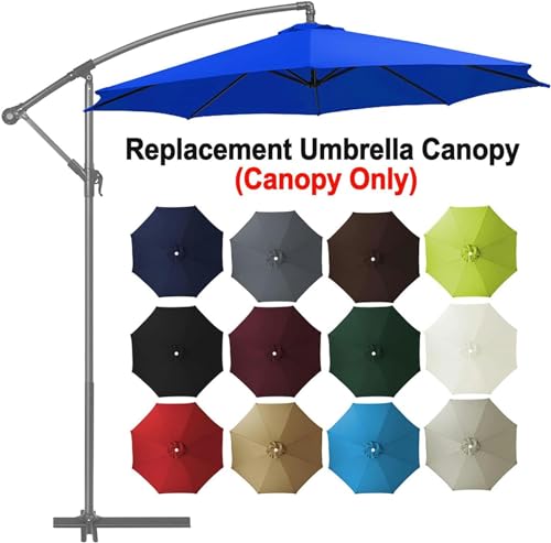 Toile de rechange pour parasol 3m auvent bleu pour ombrager la table de terrasse