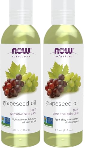 NOW Solutions, Grapeseed Oil, Skin Care for Sensitive Skin, Light Silky Moisturizer for All Skin Types, 4-Ounce (Pack of 2)