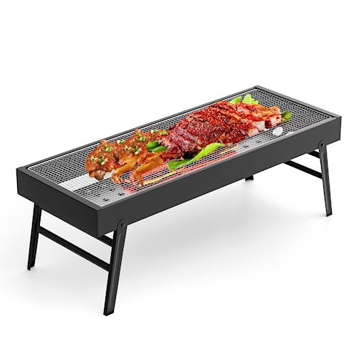 Portable Charcoal Barbecue Grill,UYOTBKEUB Large Stainless Steel Compact Grill for Travel, Outdoor Cooking and BBQ, Camping Grill Picnic Patio Backyard(B) Portable Charcoal Barbecue Grill,UYOTBKEUB Large Stainless Steel Compact Grill for Travel, Outdoor Cooking and BBQ, Camping Grill Picnic Patio Backyard(B)