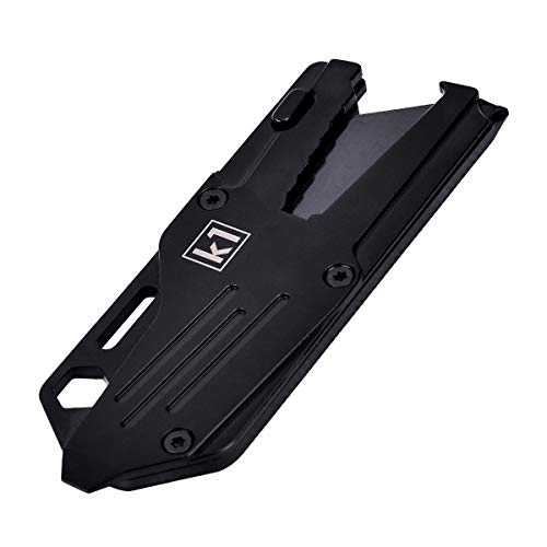 Utility Knife, Multi-tool Pocket Knife with Bottle Opener, Hex, Slotted and Phillips Screwdriver Bits, Great EDC Gadgets for Office, Camping, Backpacking, Hiking (Black)