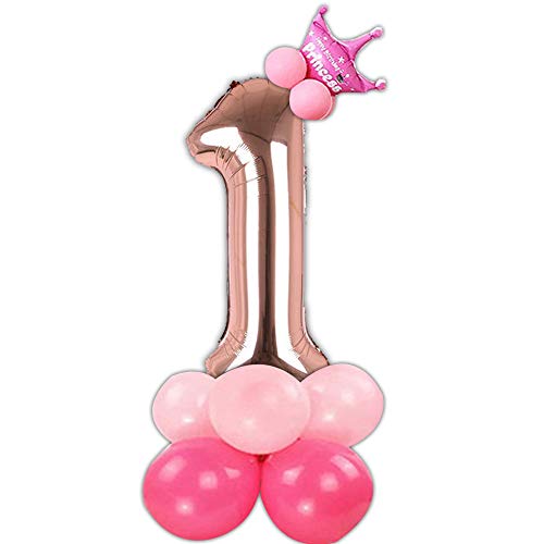Image of Birthday Decoration Item Rosegold 32 Inches Numbers 1| Birthday Decoration Kit For Boy Girl | Number Foil Balloon| Birthday Decoration Item For Boy Girl,1 Piece
