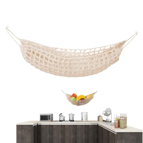 Hamaca para frutas colgante que decora tu cocina y ahorra espacio bajo el armario 2
