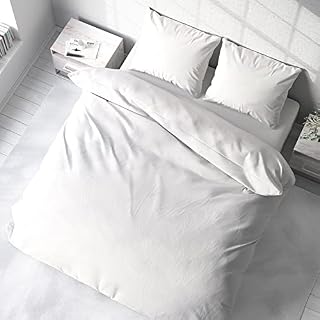 Kotton Culture 100% Egyptian Cotton Duvet Cover With Two Pillowshams, 600-Thread-Count Emperor Size Quilt Cover (290 cm x 235 cm), Luxurious Soft Sateen Cozy European Duvet Bedding (White)