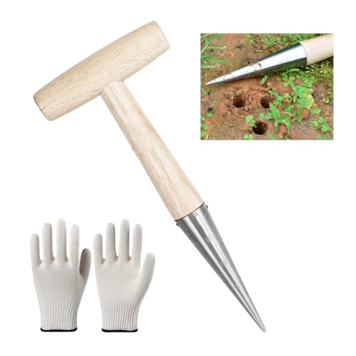 Herramienta para cavar hoyos con guantes de jardín miniatura 1