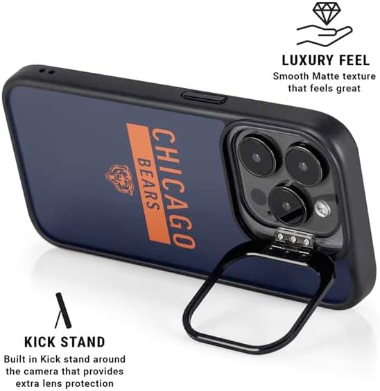 Skinit Kickstand Phone Case Compatible with iPhone 15 Pro Max - Officially Licensed NFL Chicago Bears Blue Performance Series Design