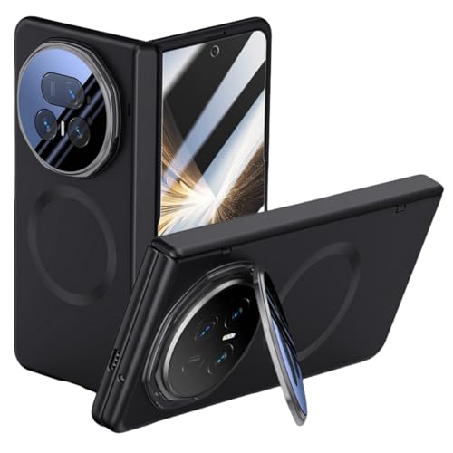 LSKOZU Case for Honor Magic V5 Shock and Drop Resistant Lens and Hinge Protection Built-in Screen Protector and Stand Wireless Charging Compatible (Black)