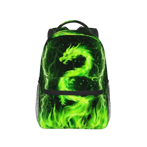 Giwawa Green Dragon Backpack for Boys Girls Kids Animal Backpacks Cool Lighting Bookbags for 2nd 3rd 4th 5th 6th Grade Back to School Gifts by Giwawa - Used condition - Image 4