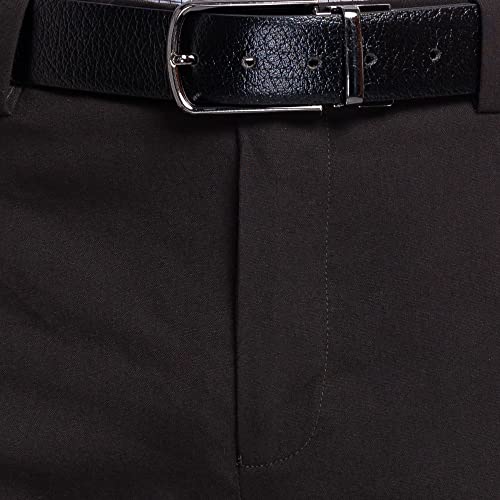 Image of Raymond Men's Polyester Blend Solid Pattern Slim Fit Flat Front Formal Trouser