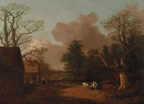 Paisaje con lechera de Gainsborough para decorar paredes de salones modernos