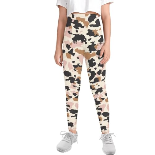 SCRAWLGOD Camouflage Print Girls Leggings High Waisted Yoga Pants