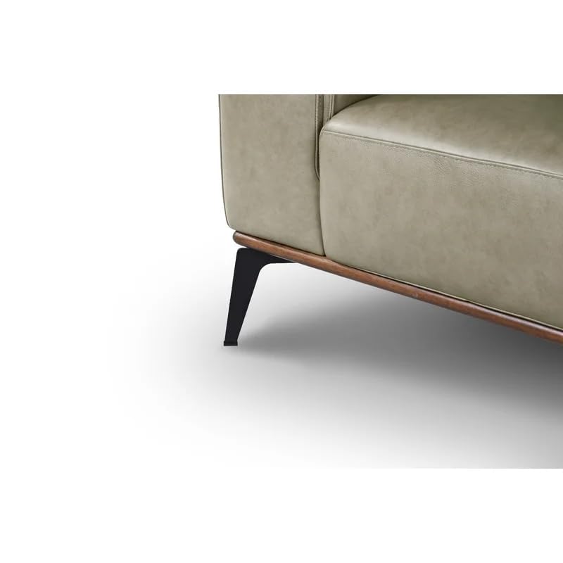Image of LEGACY OF COMFORT Conley 58'' Leather Loveseat 2 Seater Sofa Two Seater Lounger for Living Room Offices Hotels (Ash Green, Three Seater)