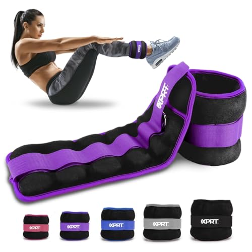 XPRT Fitness Ankle Weights for Women and Men, for Exercise, Walking, Jogging 4lb Pair (2lbs each)