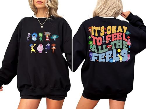 It's Okay to Feel All the Feels Shirt and Sweatshirt, Inside out 2 shirt, Inside Out Shirt, Inside out Halloween Costume Multicolor2