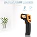 HW600 Industrial Infrared Thermometer Non-Contact Temperature Meter Digital IR Pyrometer Portable Temp Tester -50~600℃(Orange)