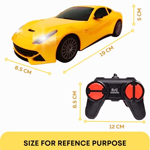 Image of KIDZYMON RC Car High Speed Mini 1:24 Scale USB Rechargeable Remote Control Car for Kids | Racing Car I Yellow Colour