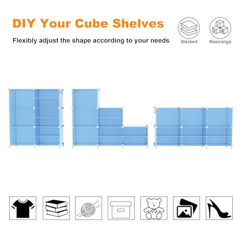 AWTATOS 6 Cube Closet Organizer Storage Shelves,Blue by AWTATOS - Used condition - Image 6