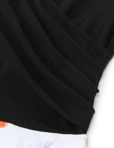 Messic Women's V Neck Dresses Cap Sleeve Elegant Flared A Line Dress Multicolor Orange Large #TOP2