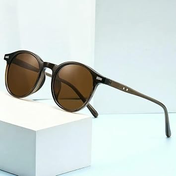Unisex Small Round-Frame Sunglasses, Stylish Driving Glasses With Uv Protection Polarized Lenses