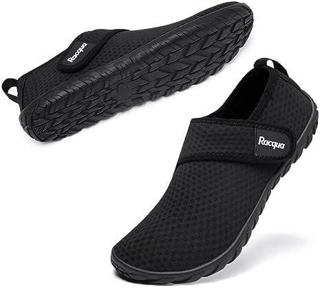 Racqua Men&Women Breathable Water Shoes Aqua Socks for Hiking Diving Surf Diving Sport Quick-Dry Pool Beach Swim Shoes White 11.5W/10.5M | Image 1