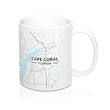 Hometown Bias Cape Coral, Florida FL Map Mug (11 oz)