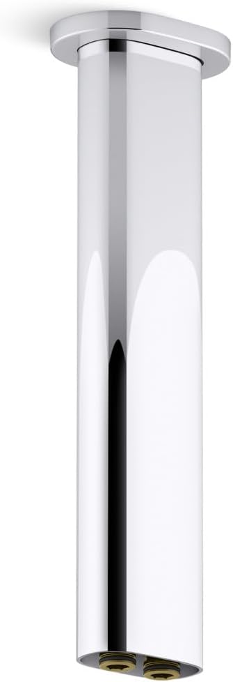 Kohler K-26326-SN Statement 10" Ceiling Mount 2-function Rainhead Arm and Flange, Vibrant Polished Nickel