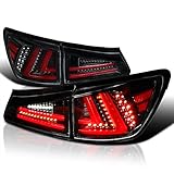 Spec-D Tuning For Lexus IS250 IS350 Jet Black Full LED Tail Lights Rear Brake Lamps Left+Right