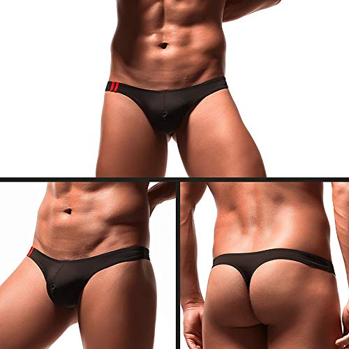 Yufeida Mens Thong Underwear G-Strings Mesh Breathable Briefs Performance Supporters Underpants Pack #TOP2