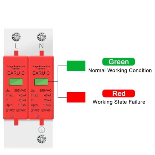 Parasurtenseur AC 385V 2P 20-40kA pour protection modulaire de tableau électrique - 3