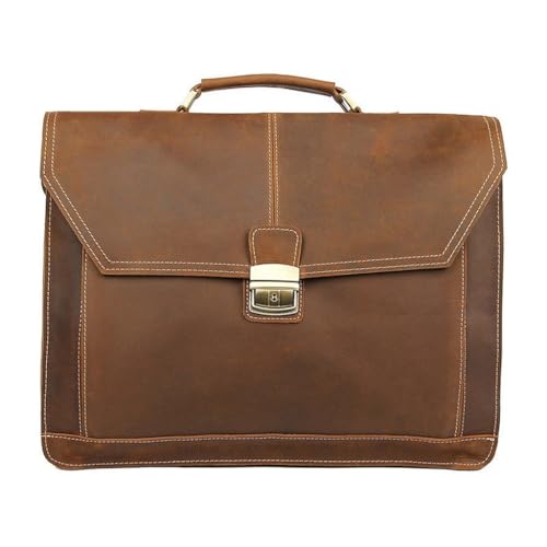 Leather Slim Briefcase for Crossbody Messenger Bag Business Work Attache