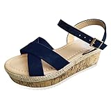 plateau sandalen damen espadrilles keilsandalen frauen sommer faux leder knöchelriemen plattform offene schuhe flip flops sommerschuhe große größe strass boho wedge heel flatform open toe reißverschluss strandsandalen schnalle sandaletten sandal