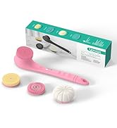 VOYOR Electric Body Brush Back Scrubber Two-Way Rotating Brush Head 4 Accessories for Whole Body,...