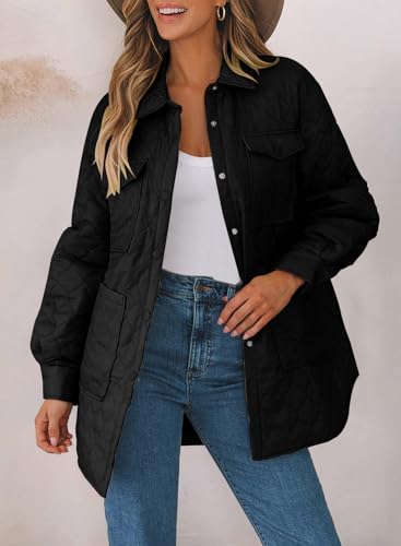 EVALESS Lightweight Quilted Jacket for Women - Stylish Black Puffer with Pockets, Perfect for Fall 2025 - Image 3