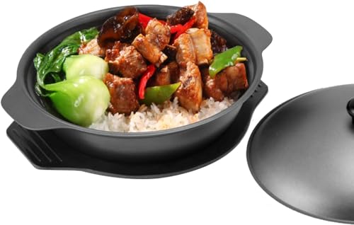 Mini Wok in ghisa con Coperchio, Piano Cottura a induzione, casseruola in Terracotta Cinese per zuppa di Pollo e Riso, 16 cm