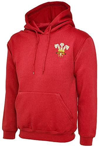 Image of Ranks Wales Retro Embroidered Red Hoodie (2XL (52))
