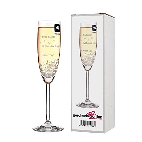 Herz & Heim® Leonardo Sektglas mit Gratis Gravur - Guter Tag - Schlechter...