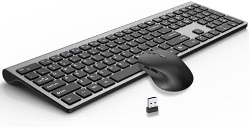 Wireless Keyboard and Mouse Combo, Full-Size Slim Keyboard with N...