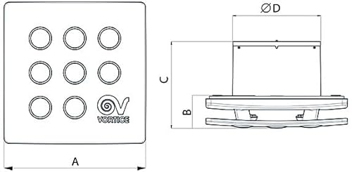 Vortice 11145 Aspiratore muro 10cm - 7